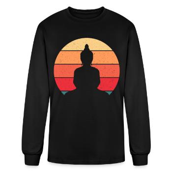 Vintage Buddha Buddhism For Buddhism Enthusiast - Men's Long Sleeve T-Shirt - black - Front