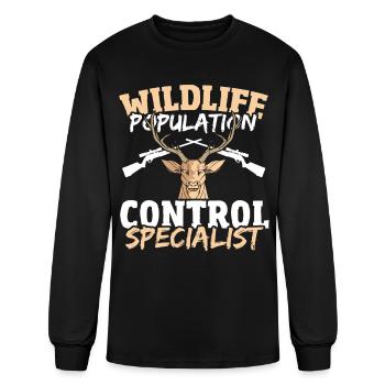 Wildlife Population Control Specialist Deer Hunter - Men's Long Sleeve T-Shirt - black - Front