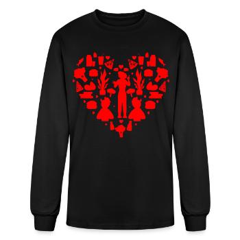 Dietician Heart Shape Love Valentines Day - Men's Long Sleeve T-Shirt - black - Front