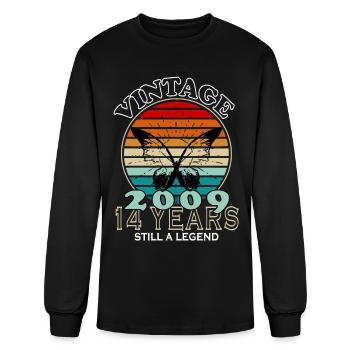 Vintage 14th Birthday 2009 Sports Gift - Men's Long Sleeve T-Shirt - black - Front