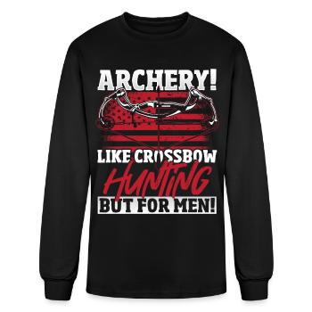 Archerie! Comme la chasse à l’arbalète mais pour les hommes! Arc - T-shirt à manches longues Homme - noir - Devant