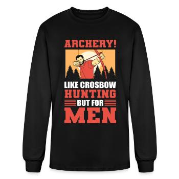 Archerie! Comme la chasse à l’arbalète mais pour les hommes! Arc - T-shirt à manches longues Homme - noir - Devant