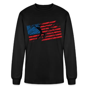 Patriotic Pole Vaulting For Pole Vault Athletes - Men's Long Sleeve T-Shirt - black - Front
