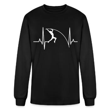 Pole Vault Heartbeat For Pole Vault Athletes - Men's Long Sleeve T-Shirt - black - Front