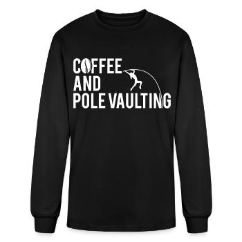 Coffee And Pole Vaulting For Pole Vault Athletes - Men's Long Sleeve T-Shirt - black - Front
