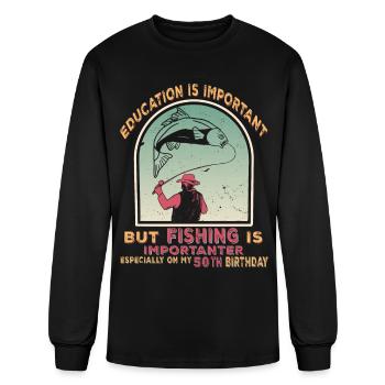 Pêcheur 50 anniversaire 50 ans de pêche dicton - T-shirt à manches longues Homme - noir - Devant