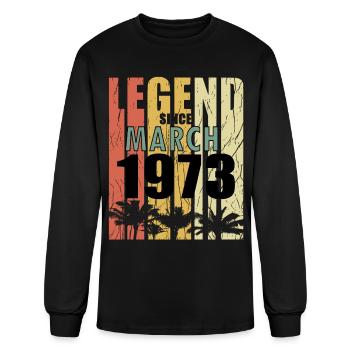 March 1973. birthday gift March 1973. - Men's Long Sleeve T-Shirt - black - Front