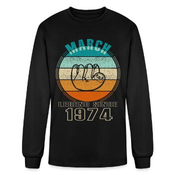 Birthday March 1974 born in March 1974 - Men's Long Sleeve T-Shirt - black - Front