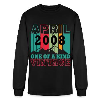 April 2008. birthday gift April 2008. - Men's Long Sleeve T-Shirt - black - Front