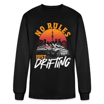 Pas de règles, juste une dérive de voiture à la dérive - T-shirt à manches longues Homme - noir - Devant