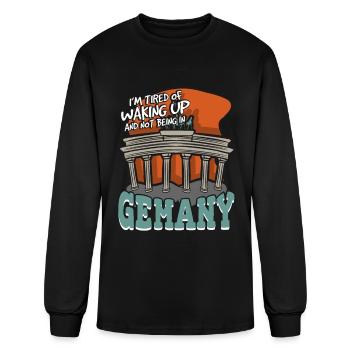 I'm Tired Of Waking Up And Not Being In Germany - Men's Long Sleeve T-Shirt - black - Front