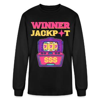 Winner Jackpot Lucky Slot Machine - Men's Long Sleeve T-Shirt - black - Front