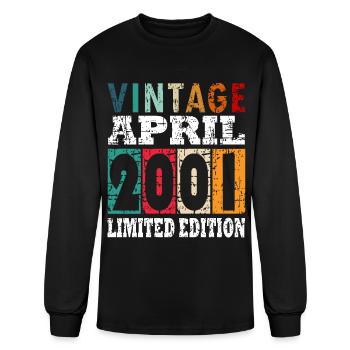 April 2001 birthday gift april 2001. april - Men's Long Sleeve T-Shirt - black - Front