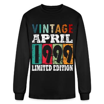 April 1999 Birthday April 1999 Gift - Men's Long Sleeve T-Shirt - black - Front