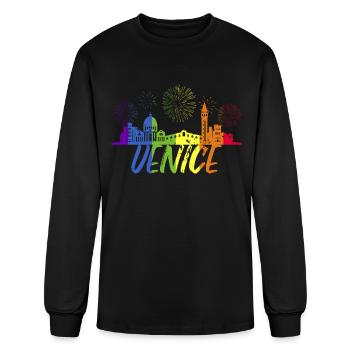 Venice Pride Skyline, Pride Parade Venice - Men's Long Sleeve T-Shirt - black - Front