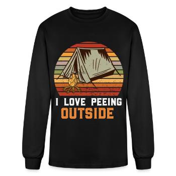 funny hiking Wanderer hiking shirt for hiking - Men's Long Sleeve T-Shirt - black - Front