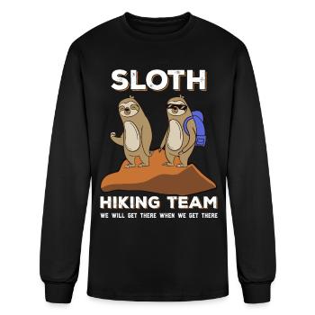 Sloth Wander Team We arrive when we arrive - Men's Long Sleeve T-Shirt - black - Front