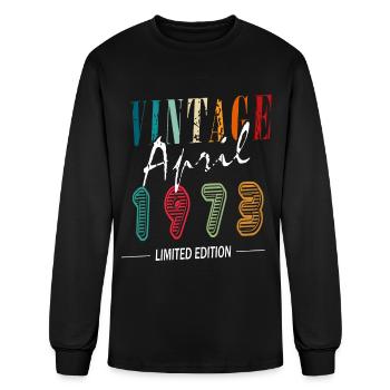 April 1973 birthday gift April 1973. april - Men's Long Sleeve T-Shirt - black - Front