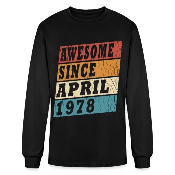 Gift April 1978. Birthday April 1978. - Men's Long Sleeve T-Shirt - black - Front