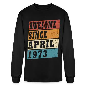 April 1973. Birthday present April 1973. April. - Men's Long Sleeve T-Shirt - black - Front