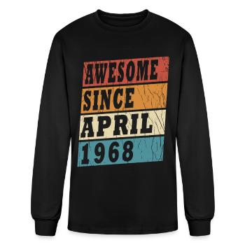 1968 April - Birthday 1968 Legends April - Men's Long Sleeve T-Shirt - black - Front