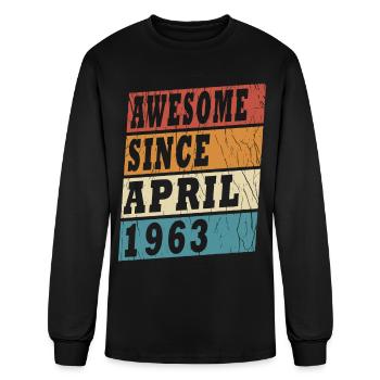 April 1963 Anniversary April 1963 April - Men's Long Sleeve T-Shirt - black - Front