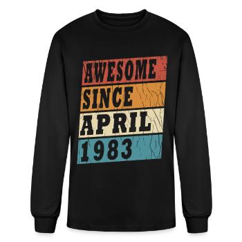 April 1983 Anniversary April 1983 April - Men's Long Sleeve T-Shirt - black - Front