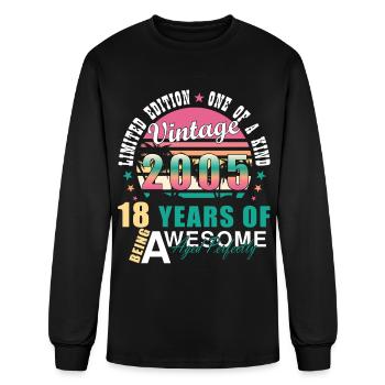 2005 Birthday Retro Vintage born in 2005 - Men's Long Sleeve T-Shirt - black - Front