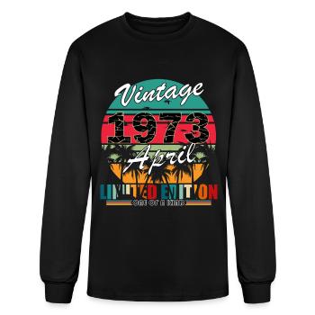 April 1973 Anniversary 1973 Legends April - Men's Long Sleeve T-Shirt - black - Front