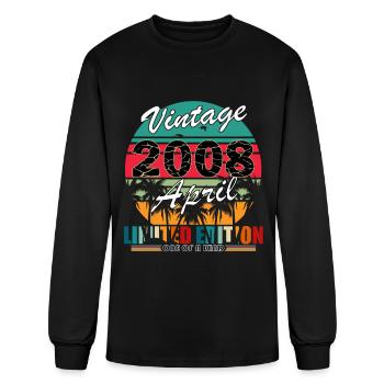 2008 April 2008 Anniversary April 2008 April - Men's Long Sleeve T-Shirt - black - Front