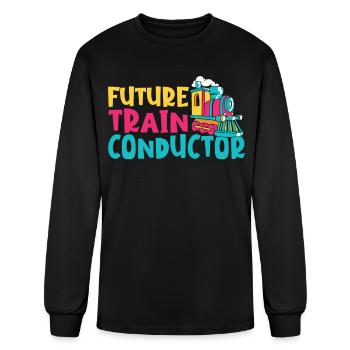 Railroad Lover Future Train Conductor - Men's Long Sleeve T-Shirt - black - Front