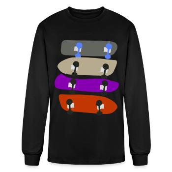Longboard Skateboard Longboarder - Men's Long Sleeve T-Shirt - black - Front