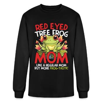 Red Eyed Tree Frog Frog-tastic Mom - Men's Long Sleeve T-Shirt - black - Front