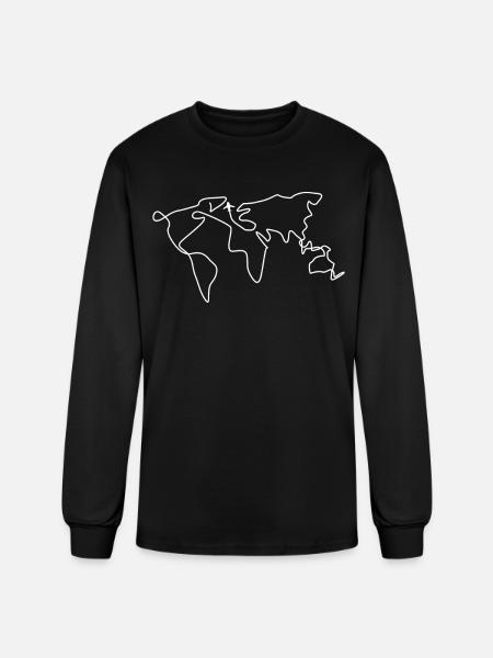World Maps World Tour World Map World Ball - Men's Long Sleeve T-Shirt - black