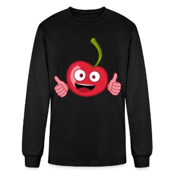 Cherries Thumbs Up Cherry - Men's Long Sleeve T-Shirt - black - Front