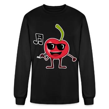 Cherry Sings Music Cherries - Men's Long Sleeve T-Shirt - black - Front