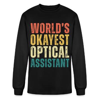 World's Okayest Optical Assistant - Men's Long Sleeve T-Shirt - black - Front