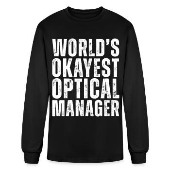World's Okayest Optical Manager - Men's Long Sleeve T-Shirt - black - Front
