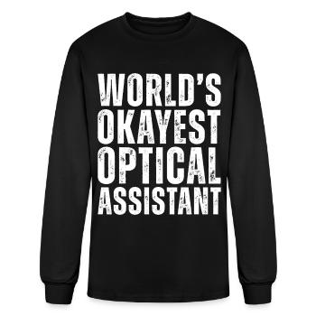 World's Okayest Optical Assistant - Men's Long Sleeve T-Shirt - black - Front
