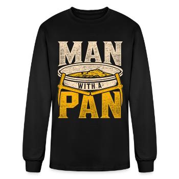 Gold Panning Prospector Man With A Pan - Men's Long Sleeve T-Shirt - black - Front