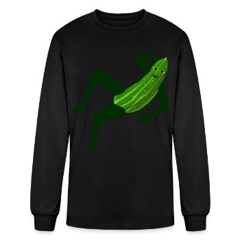 Cucumber Model Fashionable Cucumber - Men's Long Sleeve T-Shirt - black - Front