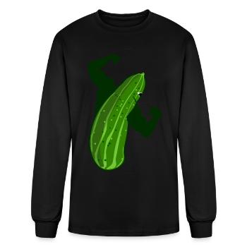 Cucumber Bodybuilder Bodybuilding Cucumber - Men's Long Sleeve T-Shirt - black - Front