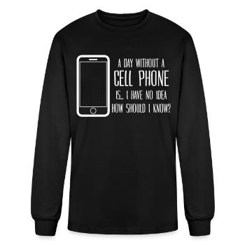 Cellphone Mobile Phone Telephone - Men's Long Sleeve T-Shirt - black - Front