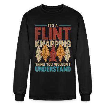 Arrowhead Hunter It's A Flint Knapping Thing - Men's Long Sleeve T-Shirt - black - Front