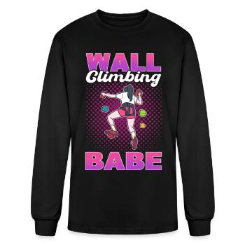 Wall Climbing Babe Wall Climber Indoor Rock - Men's Long Sleeve T-Shirt - black - Front
