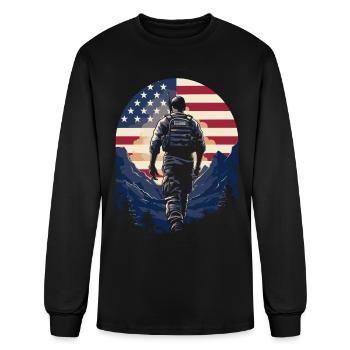 American Patriotism in Style Gift for Patriots - Men's Long Sleeve T-Shirt - black - Front