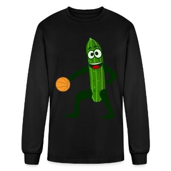 Cucumber Plays Basketball Cucumber - Men's Long Sleeve T-Shirt - black - Front