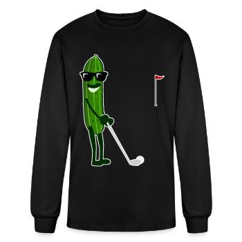 Cucumber Plays Golf Cucumber - Men's Long Sleeve T-Shirt - black - Front