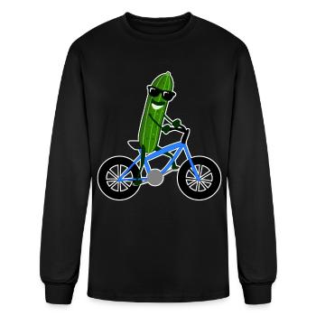 Cucumber On Bike Cucumber - Men's Long Sleeve T-Shirt - black - Front