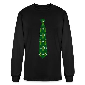 Cucumber Tie With Cucumber - Men's Long Sleeve T-Shirt - black - Front